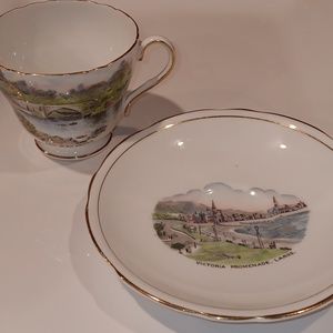 Royal Stafford and Shelley Bone China Tourist Cup and Saucer ■ Mismatched Set